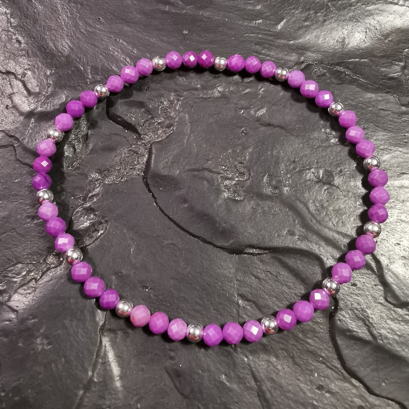 Phosphosidérite - bracelet perles facettées et en argent