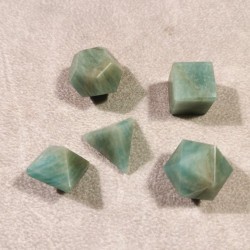 Les 5 solides de Platon en Amazonite de Catalogue pierres et cristaux