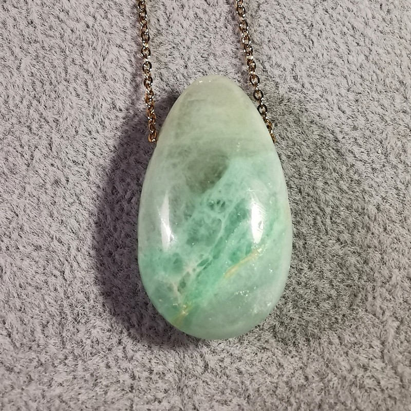 Garnierite - pendentif pièce unique 1 - chakra turquoise de Catalogue pierres et cristaux