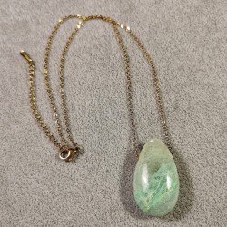 Garnierite - pendentif pièce unique 1 - chakra turquoise de Catalogue pierres et cristaux