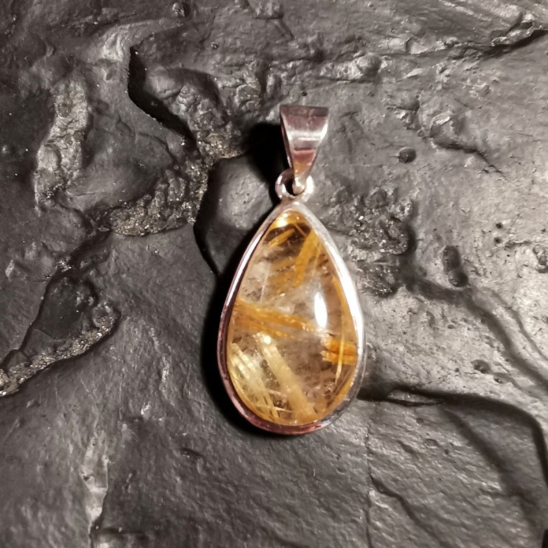 Quartz rutile - pendentif monté en argent 4 - 2e chakra