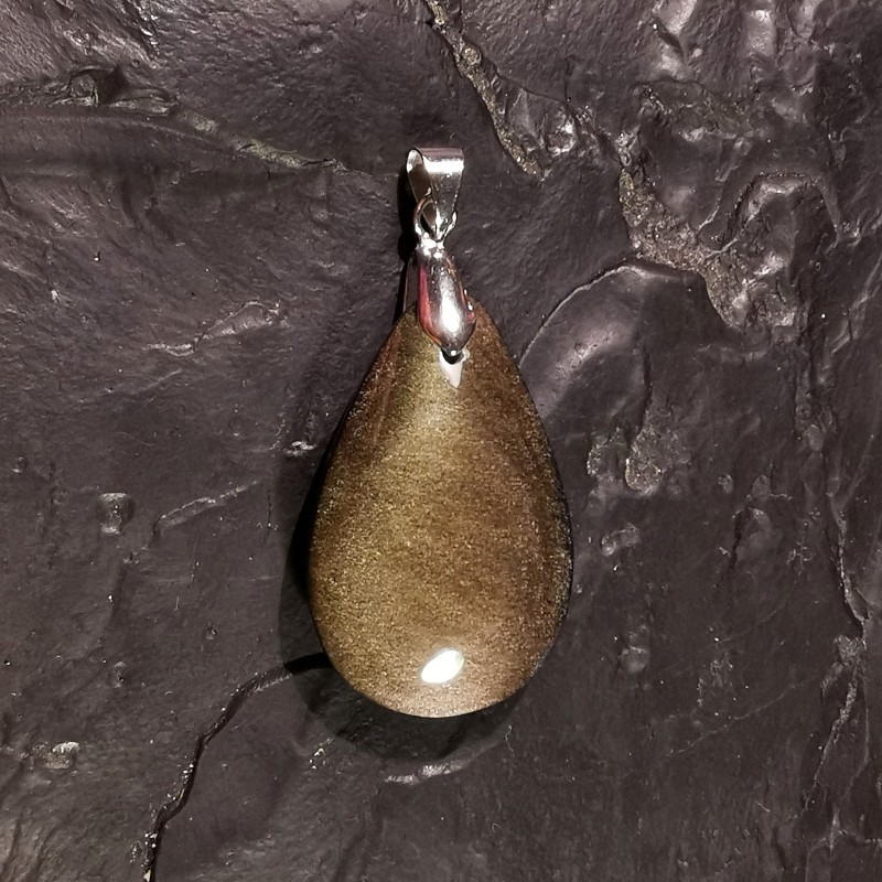 Obsidienne dorée - pendentif pièce unique 2 de Catalogue pierres et cristaux