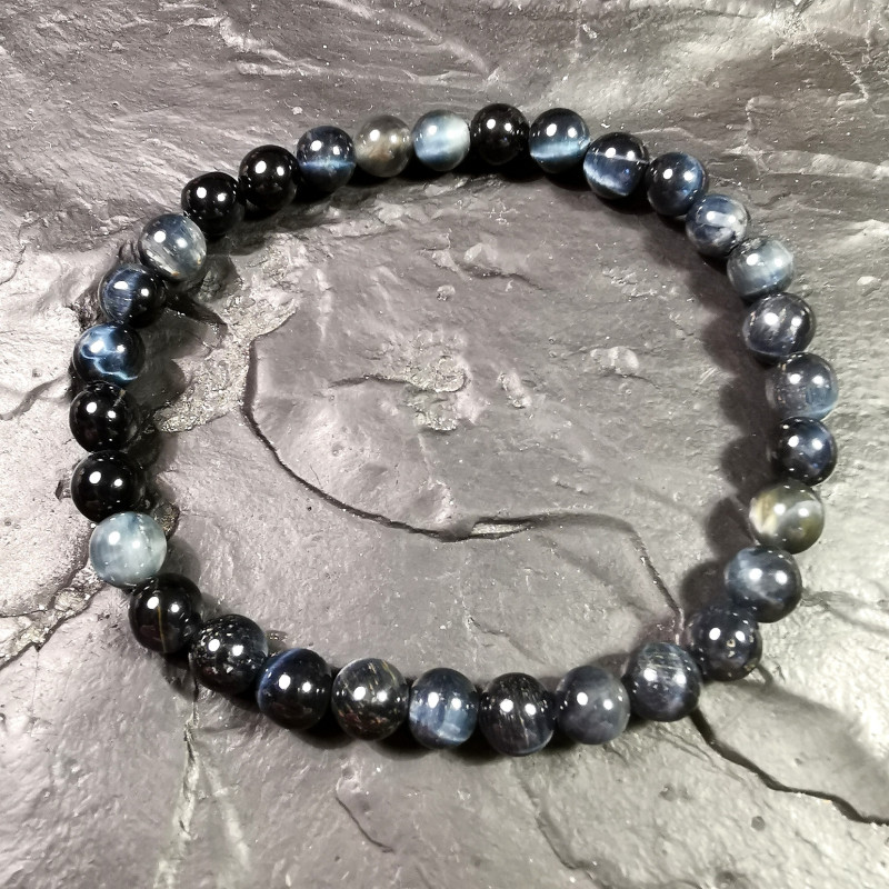 Œil de faucon - bracelet perles 6mm - 6ème chakra de Catalogue pierres et cristaux