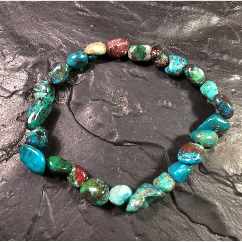 Chrysocolle - Bracelet perles roulées - chakra turquoise de Catalogue pierres et cristaux
