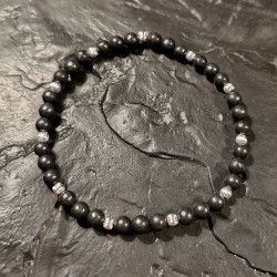 Shungite - bracelet perles 4mm et perles en argent de Catalogue Shungite
