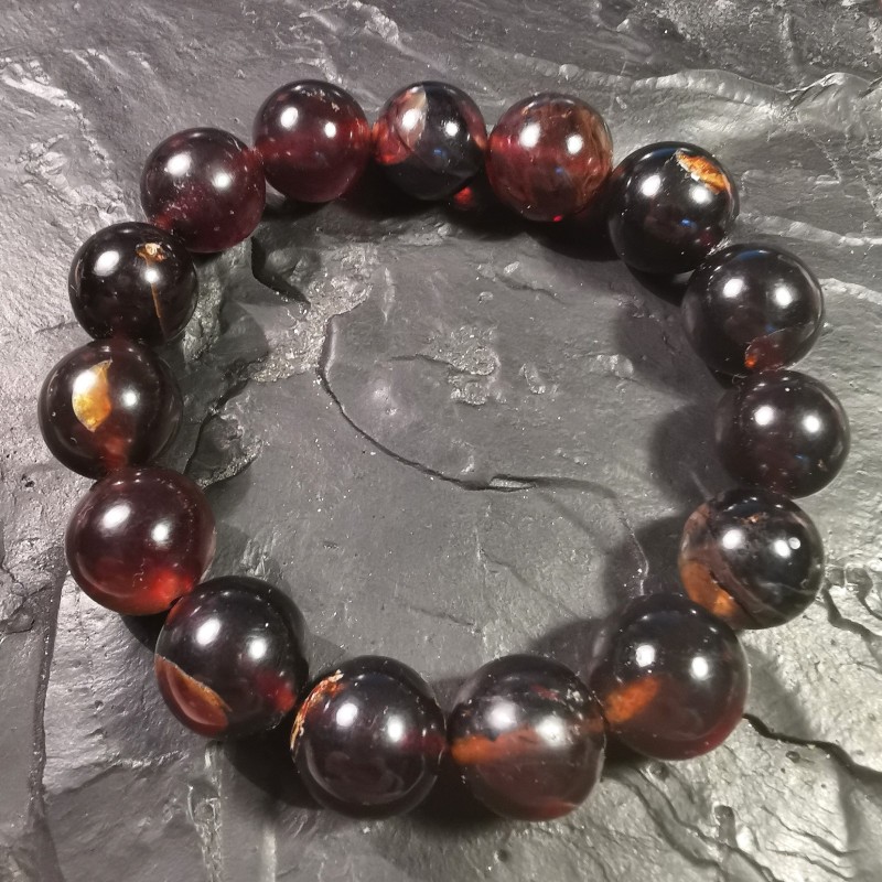 Ambre de Sumatra - bracelet perles 13mm