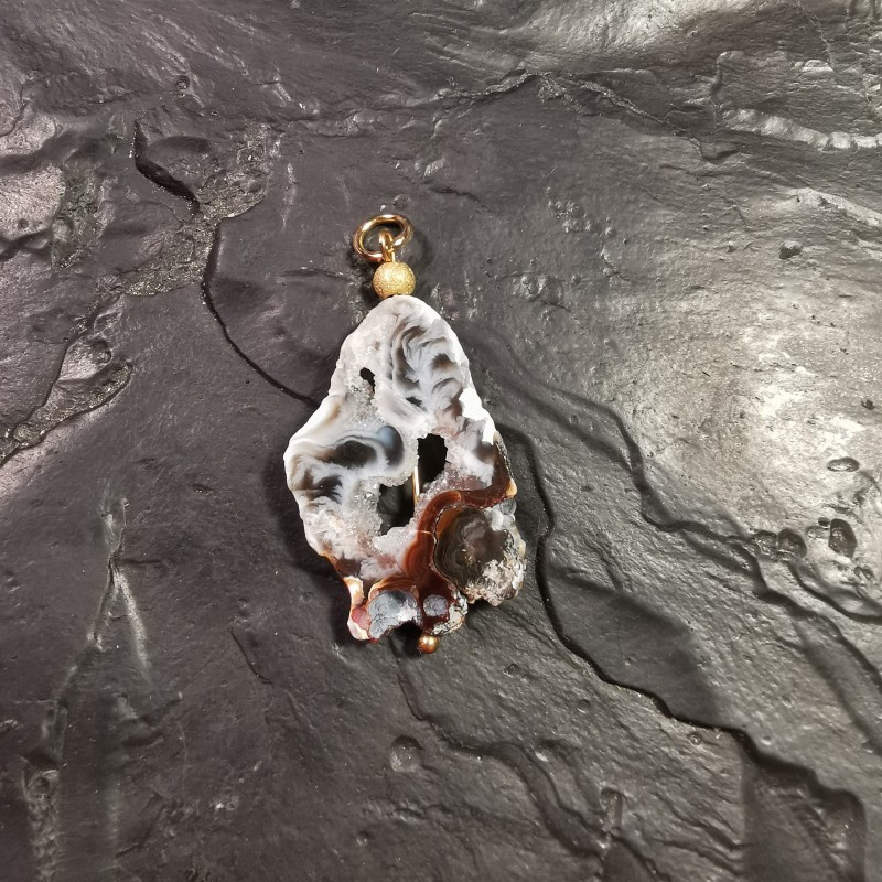 Agate - pendentif druse 4 - 2e chakra