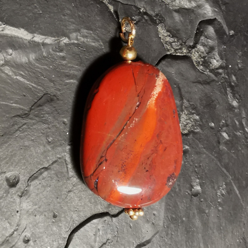 Jaspe rouge - Pendentif pièce unique 1 - 1er chakra de Catalogue pierres et cristaux