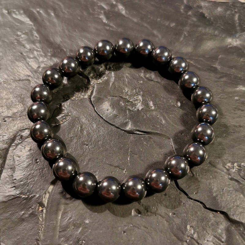 Bracelet de shungite élastique perles 8mm