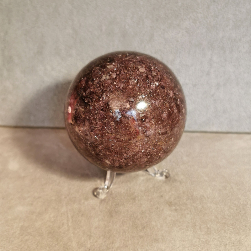 Lépidolite - Sphère 8cm pièce unique - 7ème chakra de Catalogue pierres et cristaux