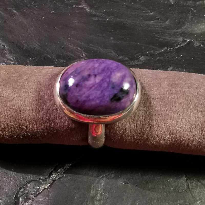 Charoïte - Bague réglable en argent de Catalogue pierres et cristaux