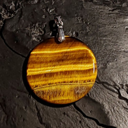 Œil de tigre - pendentif rond - 3e chakra de Catalogue pierres et cristaux