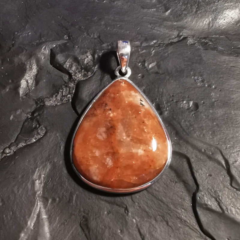 Satellit Stone du Groënland - Pendentif monté en argent 2 de Pierres du 2ème chakra