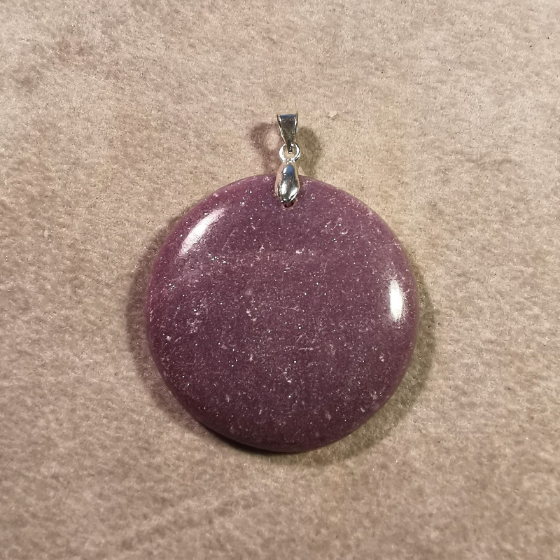 Lépidolite - pendentif pièce unique 1 - 7ème chakra de Catalogue pierres et cristaux