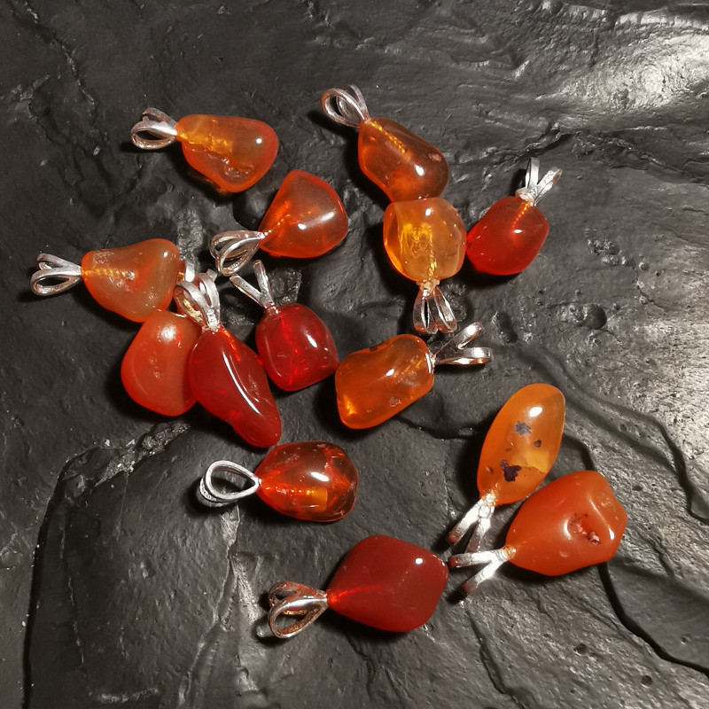 Opale de feu - pendentif bélière en argent - 2e chakra de Catalogue pierres et cristaux