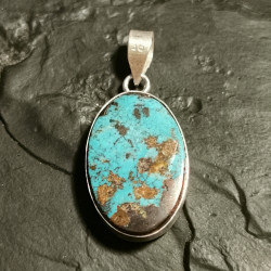 Turquoise d'Iran- pendentif monté en argent 5 - chakra turquoise de Catalogue pierres et cristaux