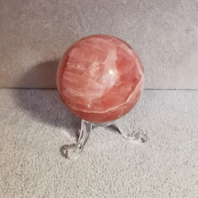 Calcite rose - sphere cm 4.5 - 4ème chakra de Catalogue pierres et cristaux