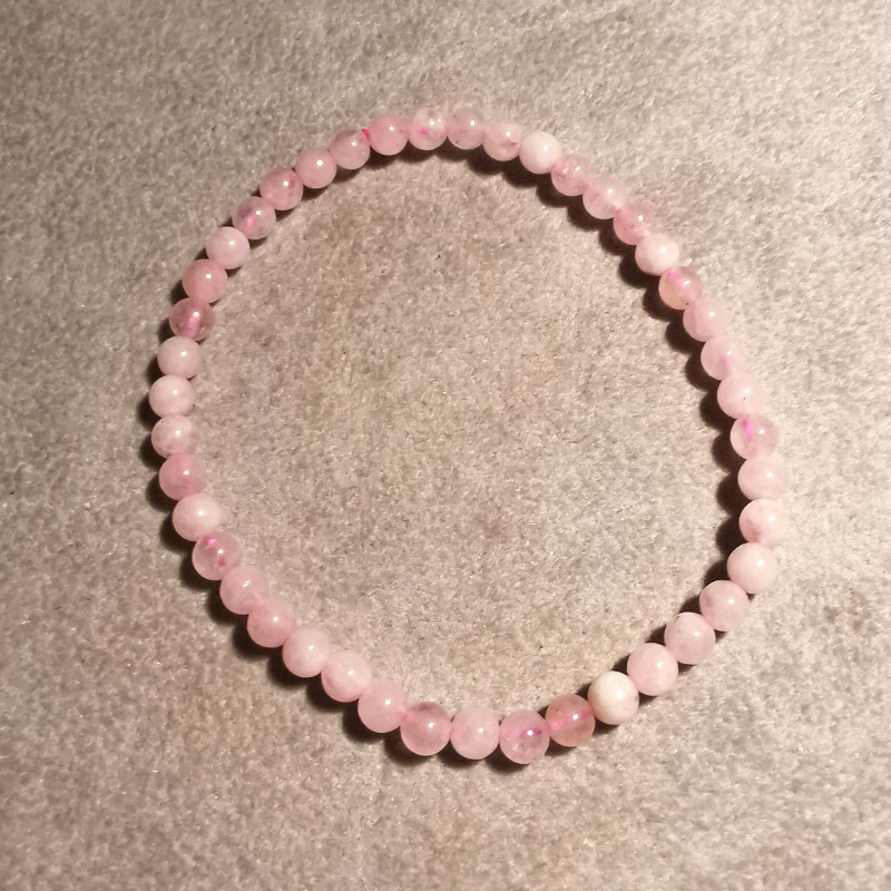 Morganite - bracelet perles 4mm - 4ème chakra de Catalogue pierres et cristaux