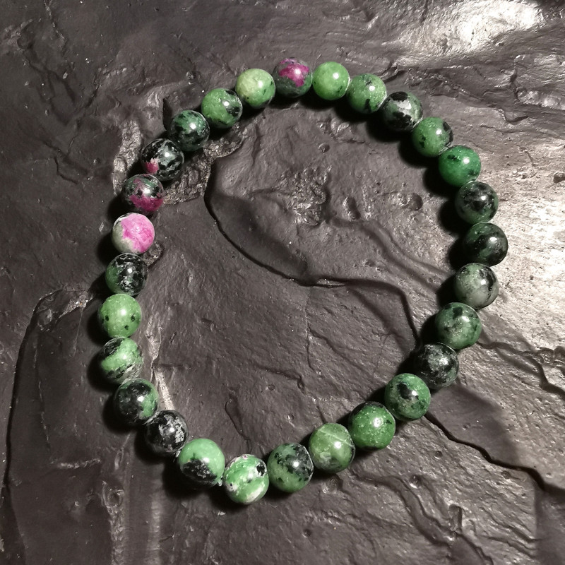 Rubis sur zoïsite - Bracelet perles 6mm - 4e chakra de Catalogue pierres et cristaux