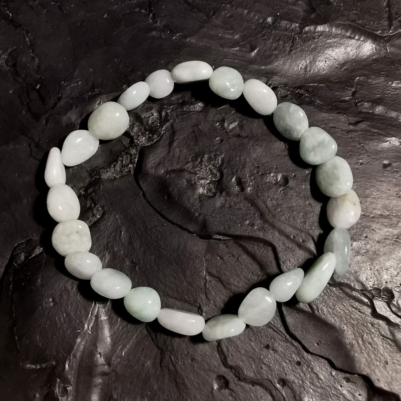 Jadeite de Birmanie - bracelet perles roulées - 4ème chakra de Catalogue pierres et cristaux