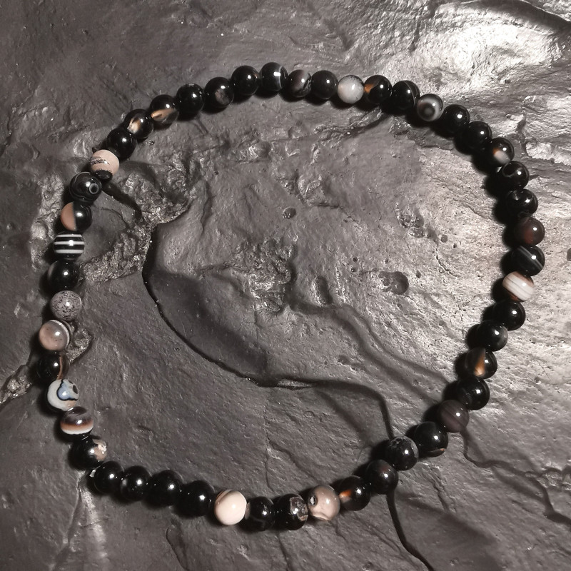 Sardonyx - bracelet perles 4mm - 1er chakra de Catalogue pierres et cristaux