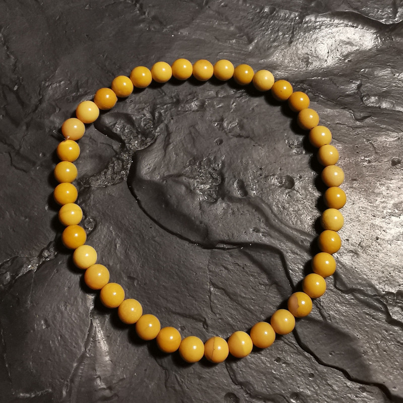Jaspe jaune - bracelet perles 4mm - 3e chakra de Catalogue pierres et cristaux