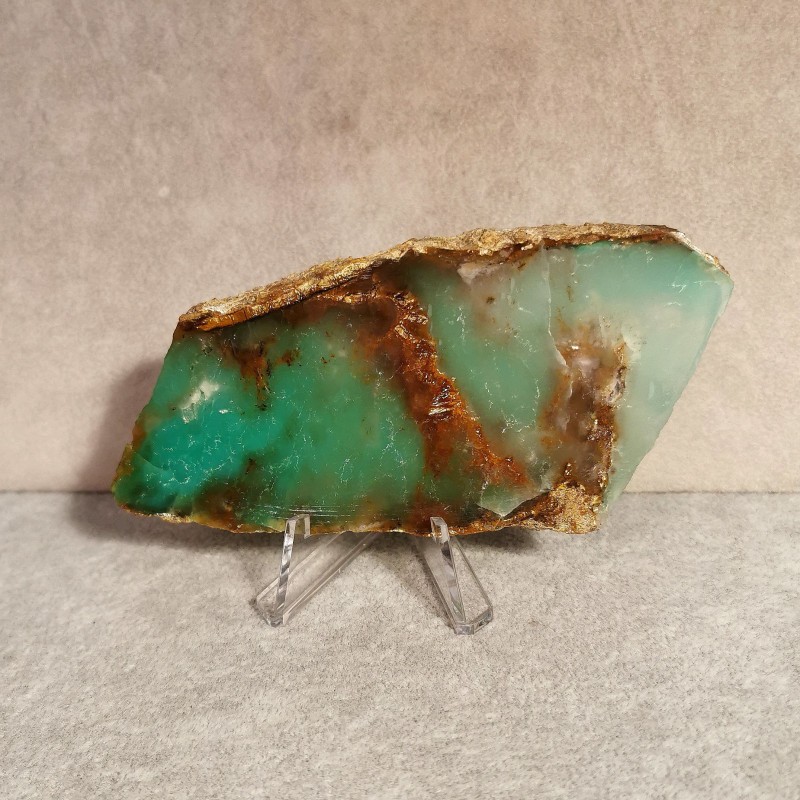 Chrysoprase - tranche pièce unique 1 - chakra turquoise de Catalogue pierres et cristaux