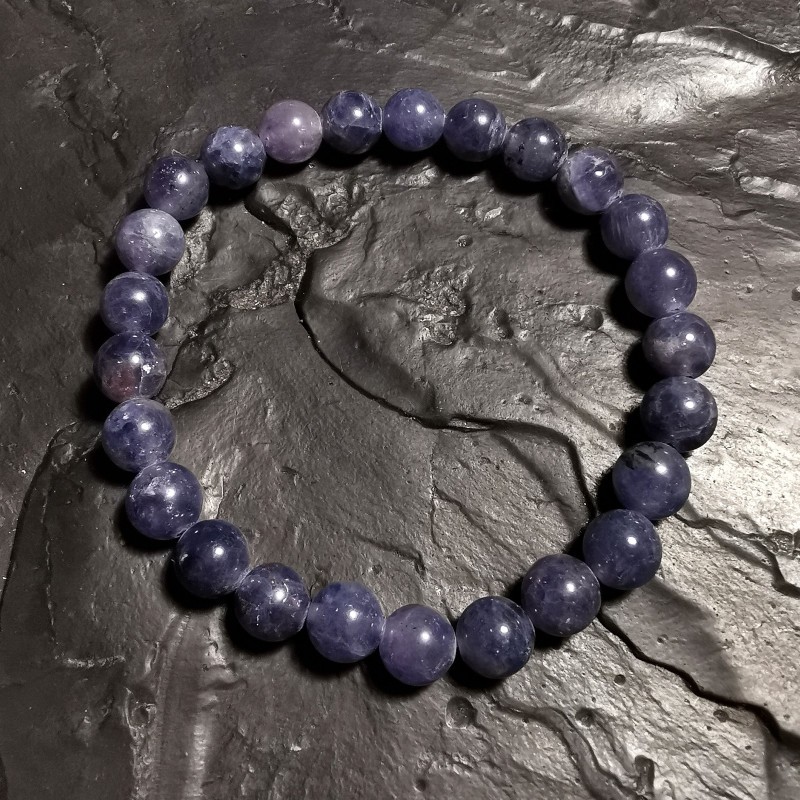 Iolite - Bracelet perles 8mm - 5e chakra de Catalogue pierres et cristaux