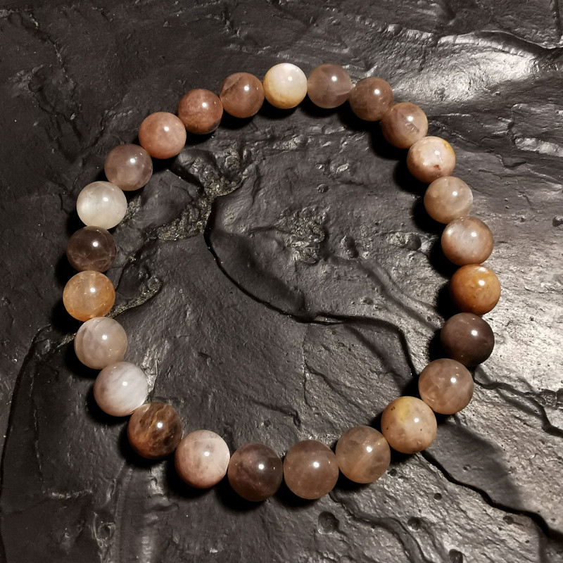 Pierre de lune noire - bracelet perles 8mm - 6e chakra de Catalogue pierres et cristaux