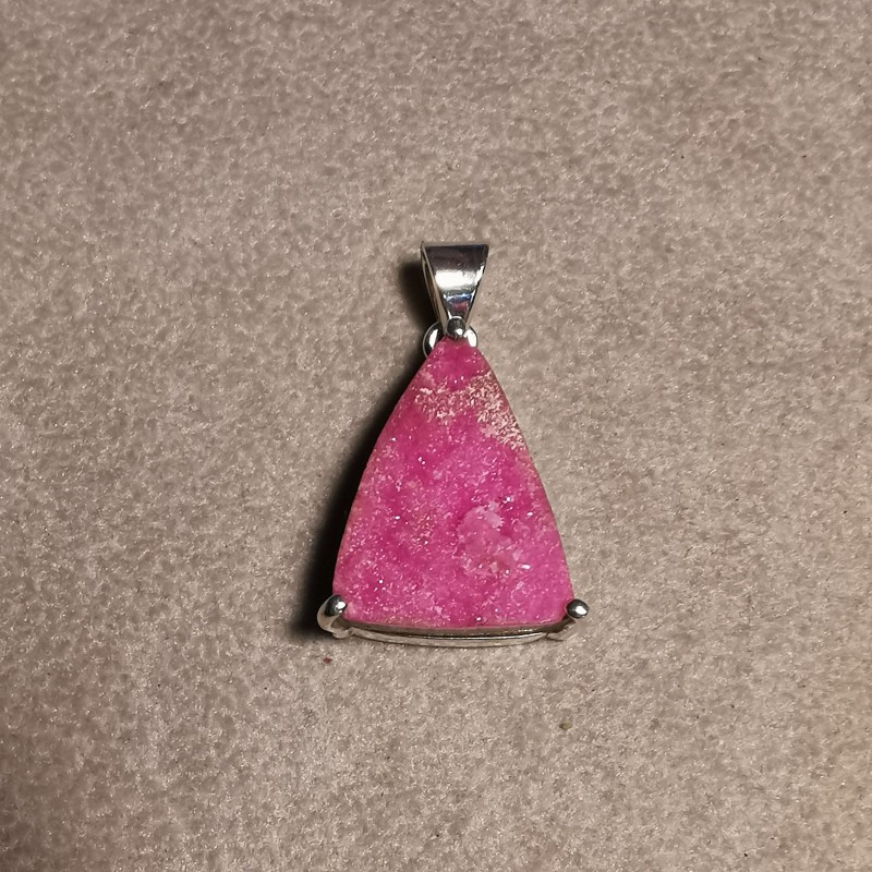 Cobaltocalcite- pendentif monté en argent 2 - chakra magenta