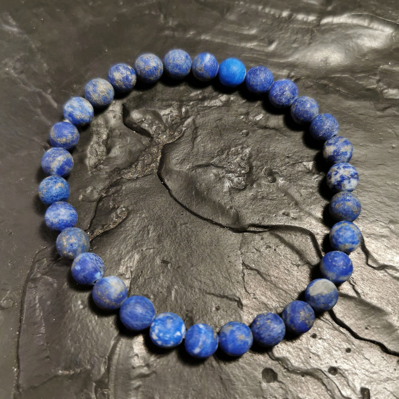 Lapis lazuli - Bracelet perles 6mm MAT - 6e chakra de Catalogue pierres et cristaux