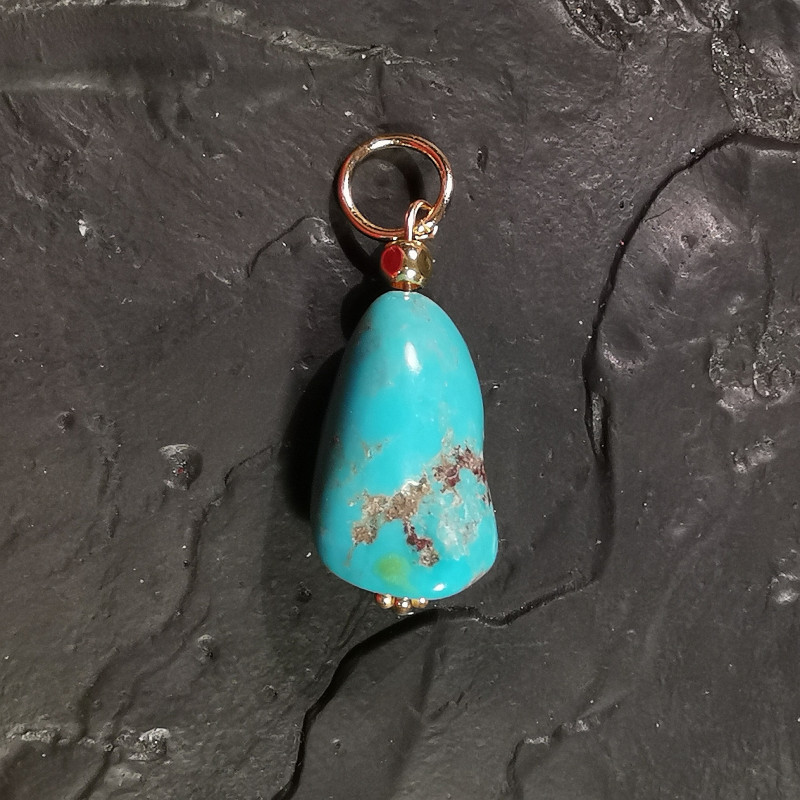 Turquoise - pendentif pièce unique 2 - chakra turquoise de Catalogue pierres et cristaux