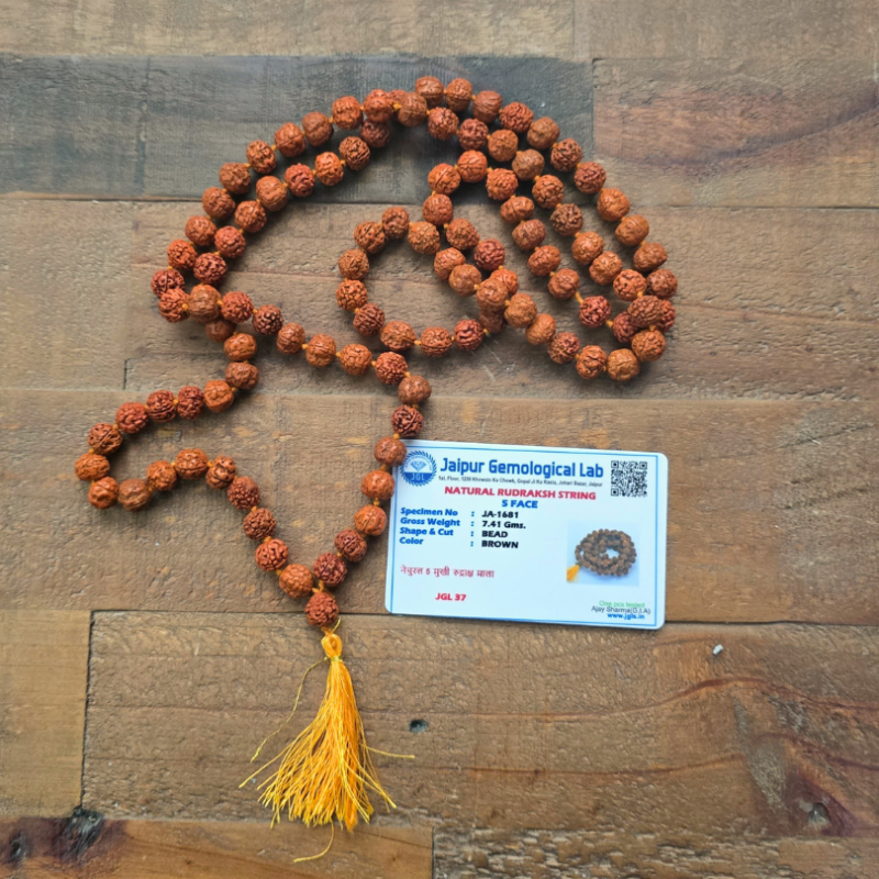 Mala rudraksha 5 mukhi certifié de Malas