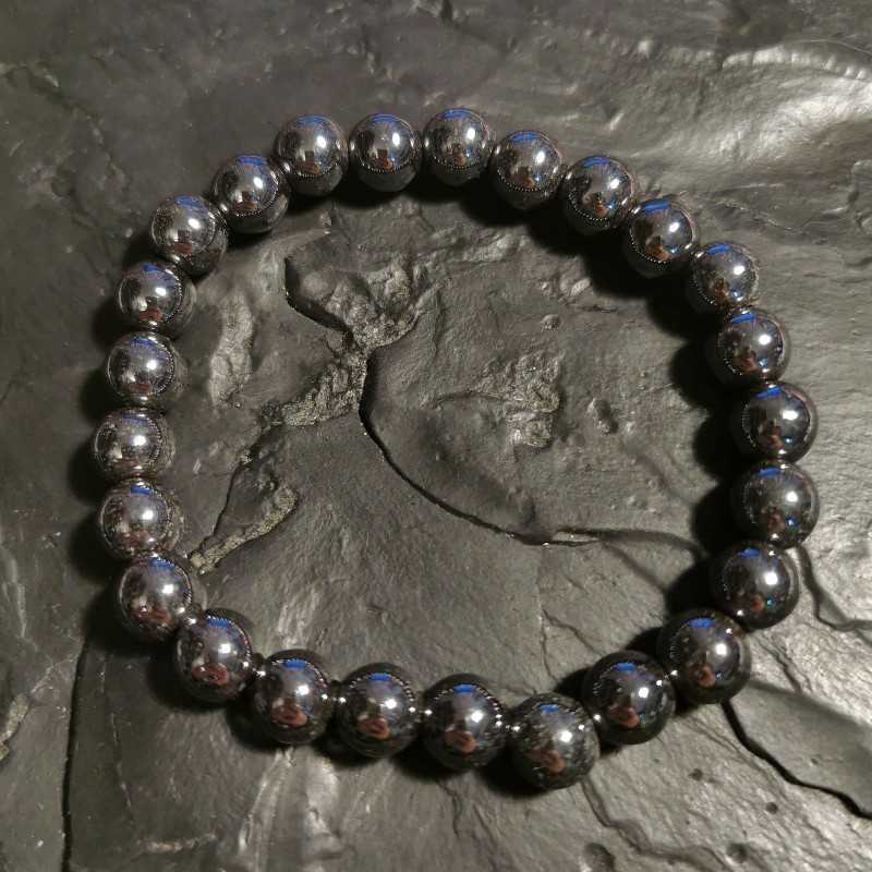 Hématite - Bracelet perles 8mm - 1er chakra de Catalogue pierres et cristaux