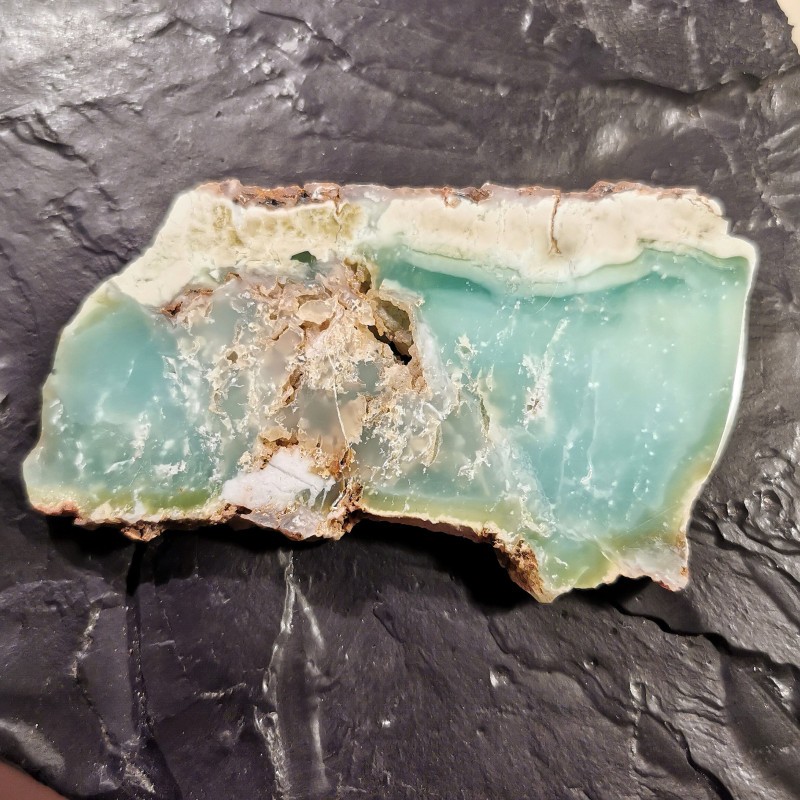 Chrysoprase - tranche pièce unique 2 - chakra turquoise de Catalogue pierres et cristaux