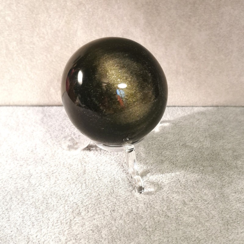 Obsidienne dorée - sphère 5cm - chakra bordeaux + chakra magenta de Catalogue pierres et cristaux