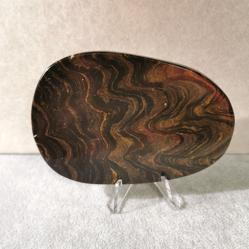 Stromatolite - Plaque pièce unique 1 - chakra bordeaux de Pierres du chakra bordeaux