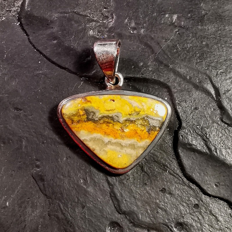 Jaspe bumblebee ou éclipse - pendentif monté en argent 4 - 3e chakra de Catalogue pierres et cristaux