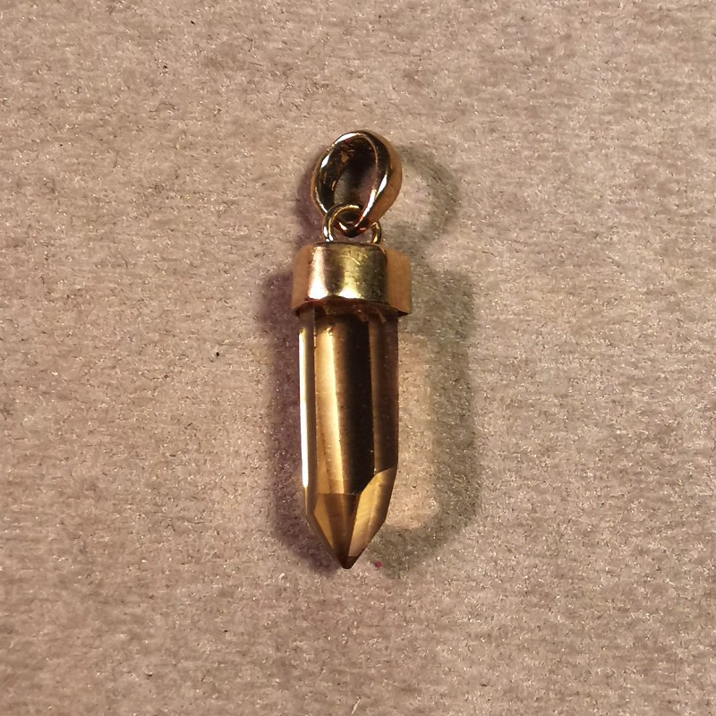 Citrine naturelle - pendentif monté en argent doré 2