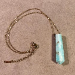 Aragonite bleue - pendentif pièce unique 2 - 5e chakra de Catalogue pierres et cristaux