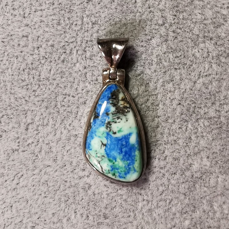 Azurite - Pendentif monté en argent 1 de Catalogue pierres et cristaux