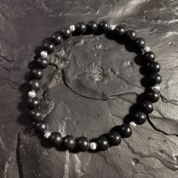 Shungite - Bracelet perles 6mm et perles en argent de Catalogue Shungite