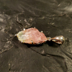 Tourmaline multicolore - pendentif monté en argent 2 - 4ème chakra de Catalogue pierres et cristaux