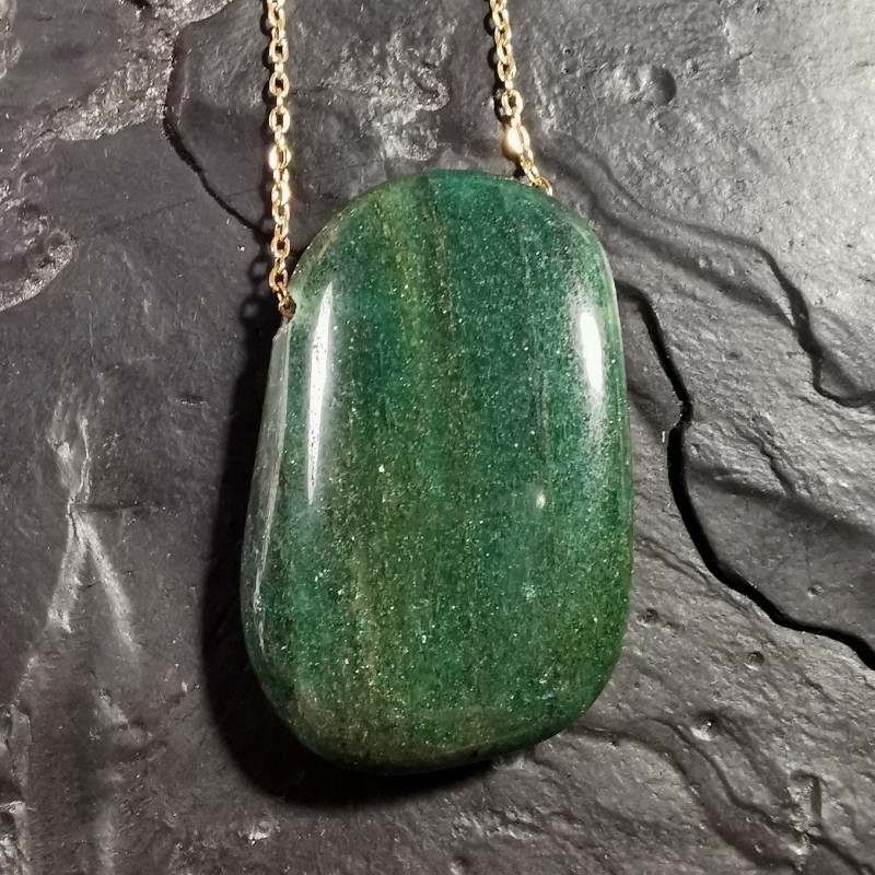 Fuchsite - pendentif pièce unique 1 - 4ème chakra de Catalogue pierres et cristaux