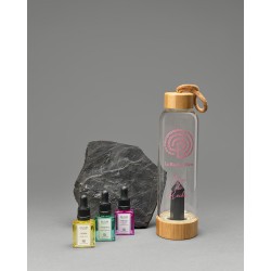 Bouteille nomade eau de Roche - shungite - model bambou