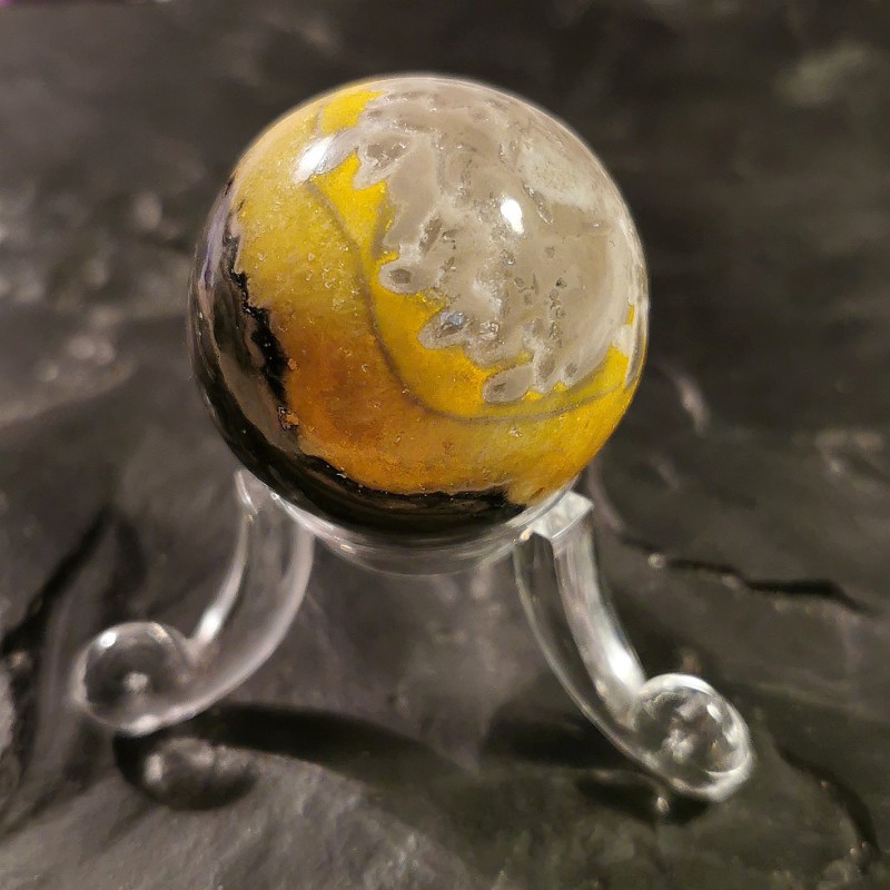 Jaspe bumblebee ou éclipse - sphère 3cm 1 - 3e chakra de Catalogue pierres et cristaux