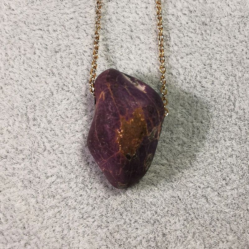 Purpurite - pendentif pièce unique 1 - 7ème chakra de Catalogue pierres et cristaux