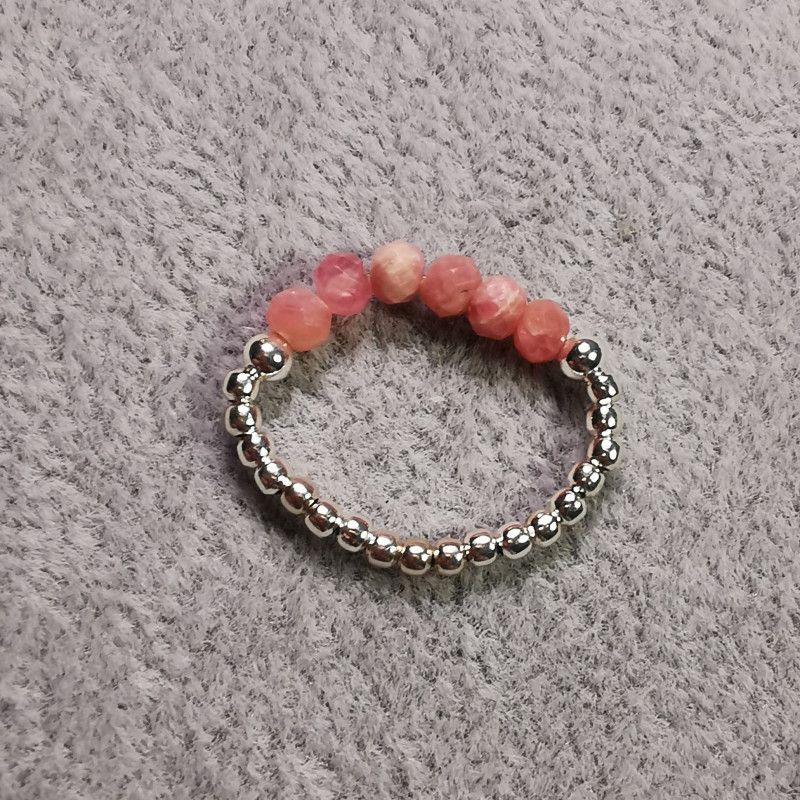 Rhodochrosite - Bague elastique - 4ème chakra de Catalogue pierres et cristaux