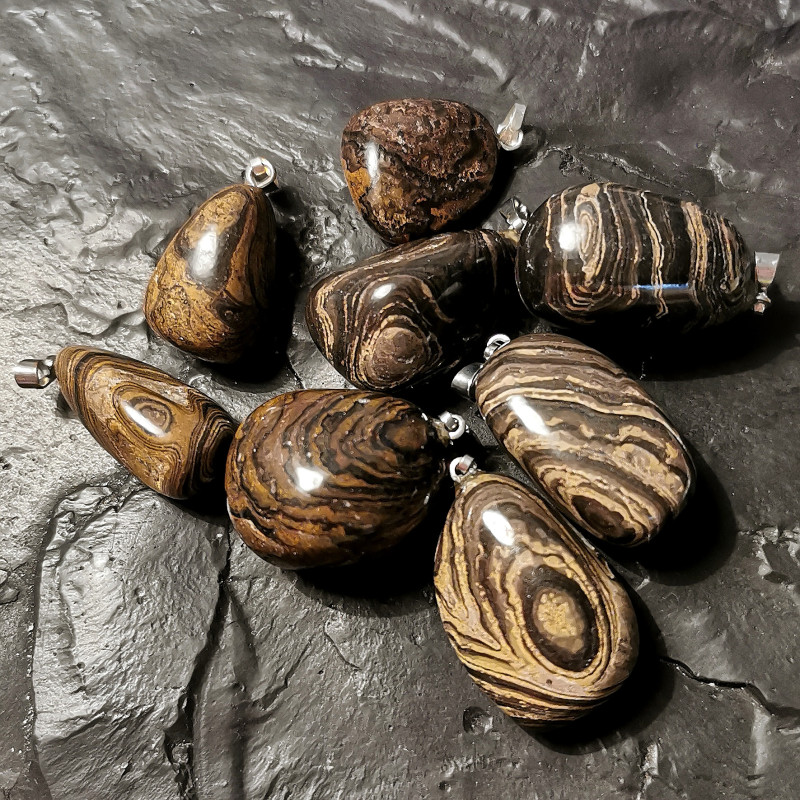 stromatolite - pendentif bélière - chakra bordeaux de Catalogue pierres et cristaux