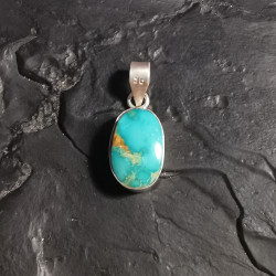 Turquoise - pendentif monté en argent 2 - chakra turquoise de Pierres & Cristaux - Pièces uniques